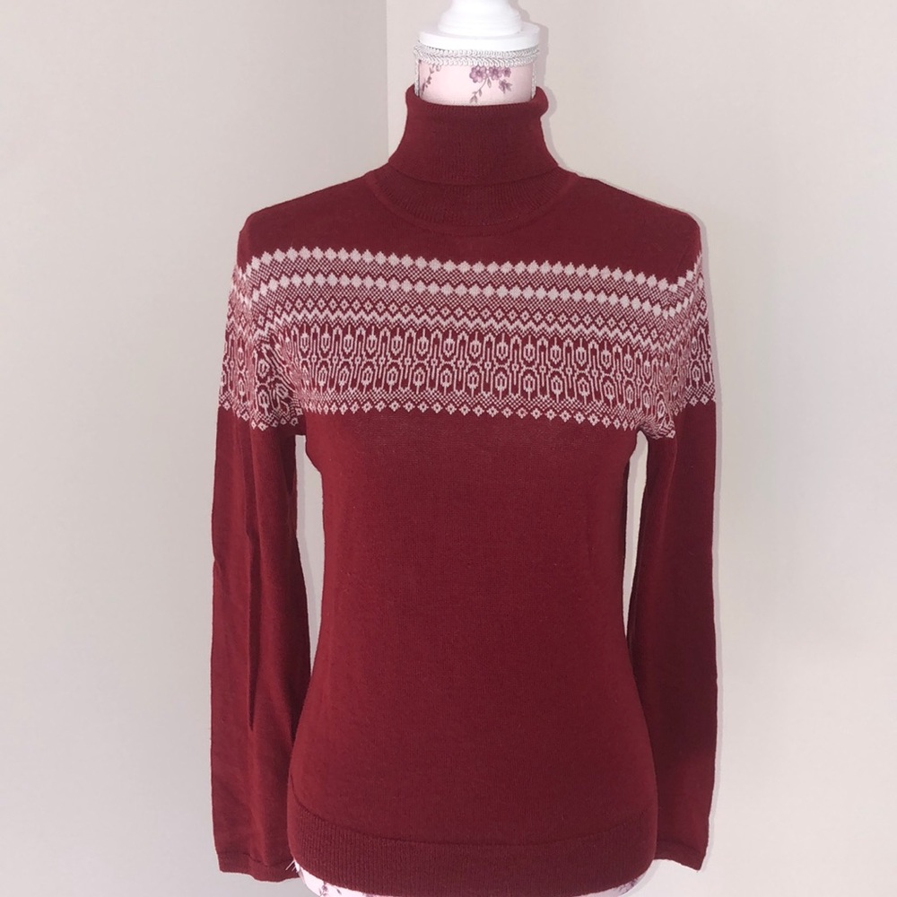 red turtle neck sweater
